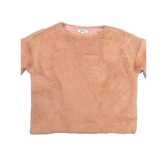 Madewell Superfurry Top Sweater Tinted Blush Pink Boxy Oversized Cozy Size Small - Picture 4 of 11